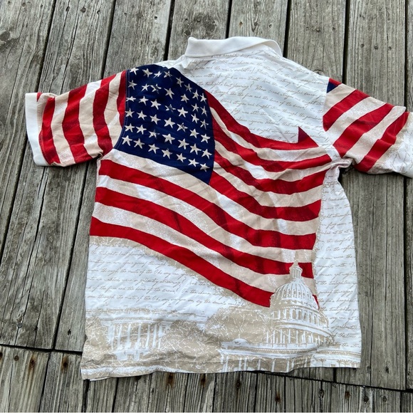 Royale Air American flag polo shirt. 100% cotton. 100% patriotic. A summer gem. - Picture 5 of 5